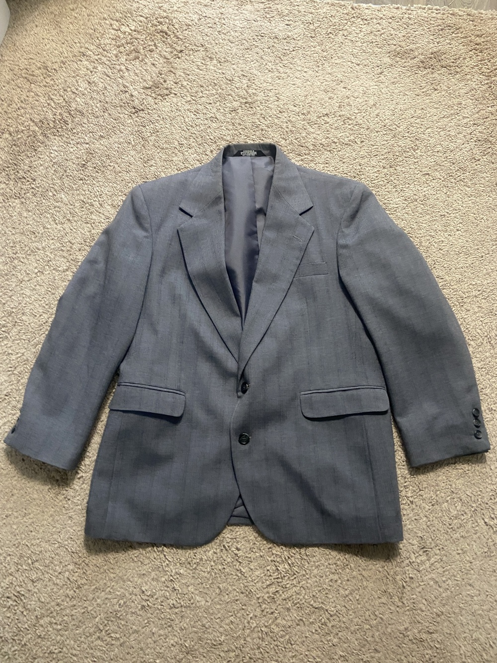 Reed St. James Suit Jacket Mens 44 Gray Pinstripe Two Button Notch Lapel